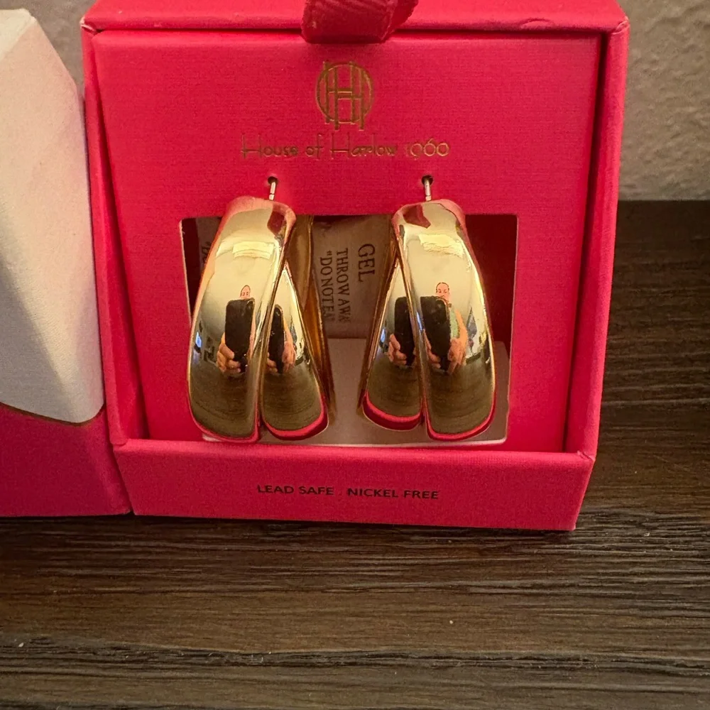 NEW House of Harlow 1960 Gold Earrings